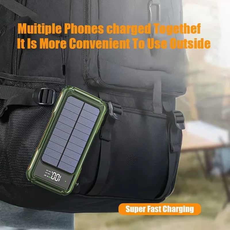 OnePlus 4-in-1 Solar Power Bank Built-in-cable 200000mAh High Capacity Charger Fast Charging Intelligent Digital Display Battery
